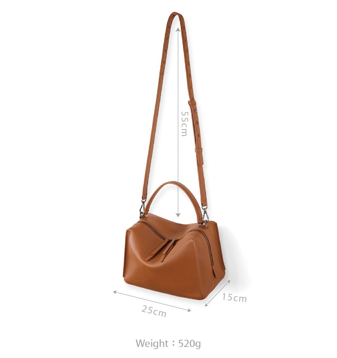 DTB_Valley Cube M Shoulder Bag 中型方型軟包_Caramel 焦糖棕