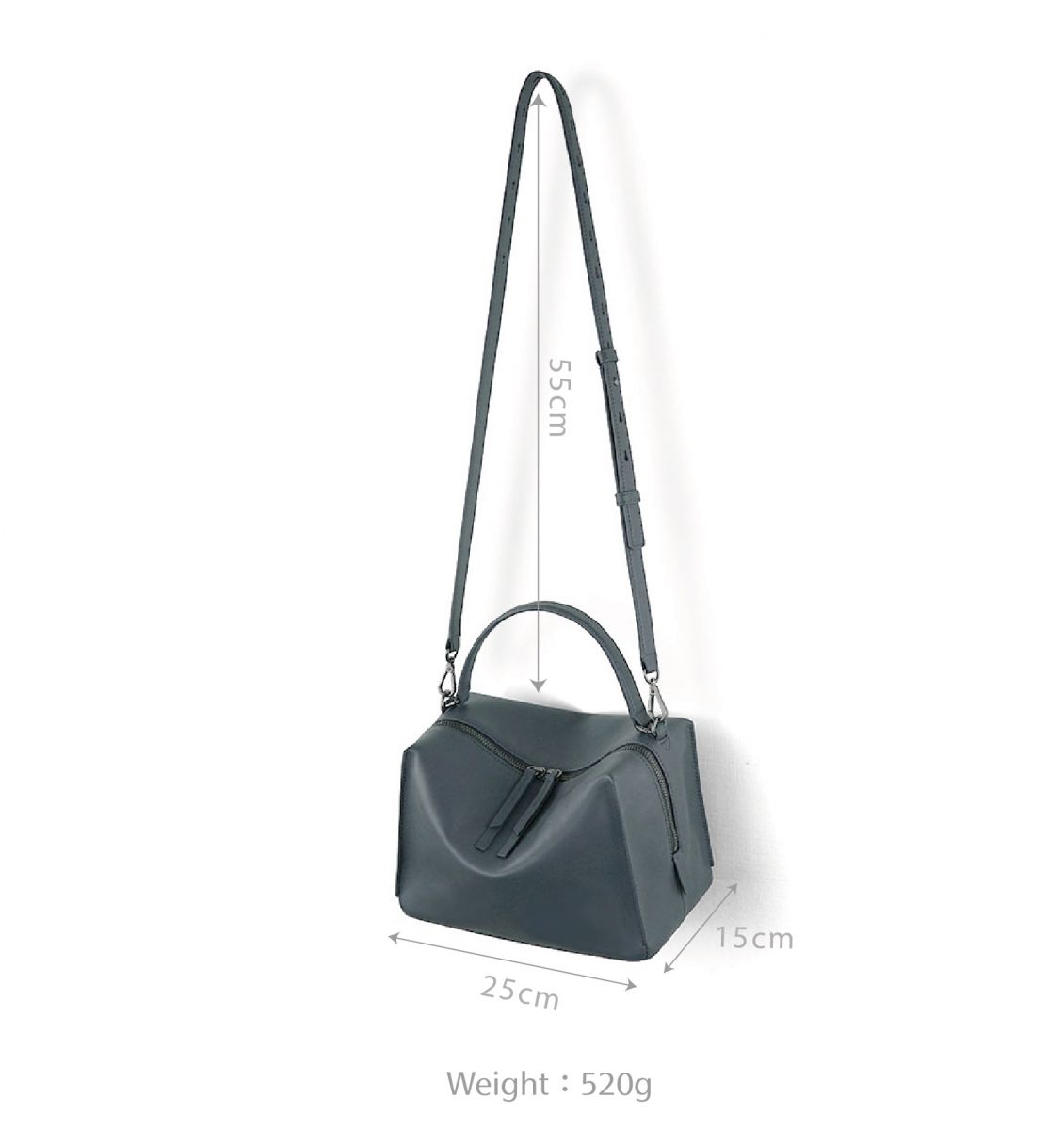 DTB_Valley Cube M Shoulder Bag_中型方型軟包_Blue Mirage 霧灰藍
