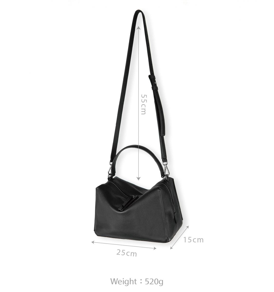 DTB_Valley Cube M Shoulder Bag 中型方型軟包_Black 黑色